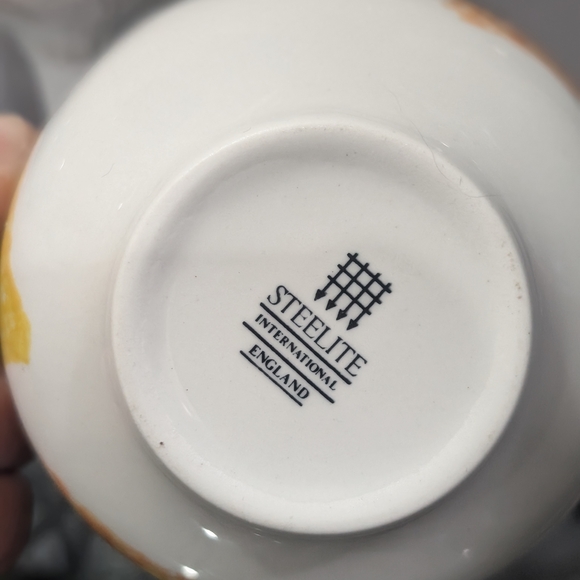 Vibrant Ceramic Bowl with Blue Rim - Picture 7 of 7